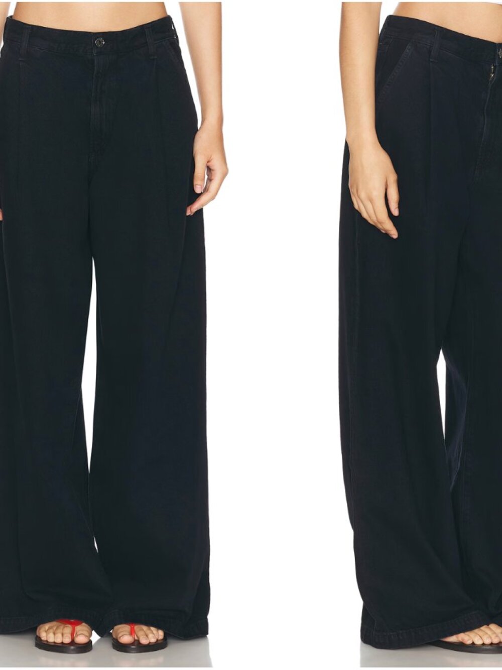 Agolde Ellis Wide Leg Jeans - Crushed (Faded Black) - 27